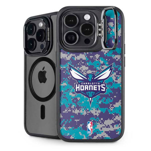 NBA Charlotte Hornets Digi Camo iPhone 15 Pro Kickstand Case